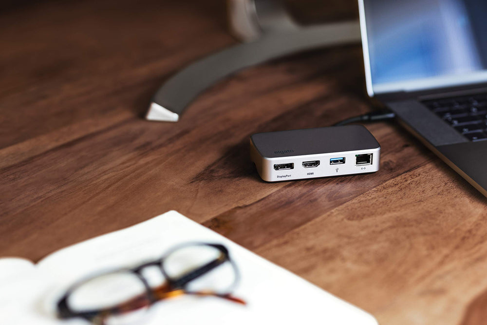 Thunderbolt 3 Mini Dock - with Built-In Thunderbolt Cable, 40 GB/s, Dual 4K Support, USB 3.1 Gen 1, Gigabit Ethernet