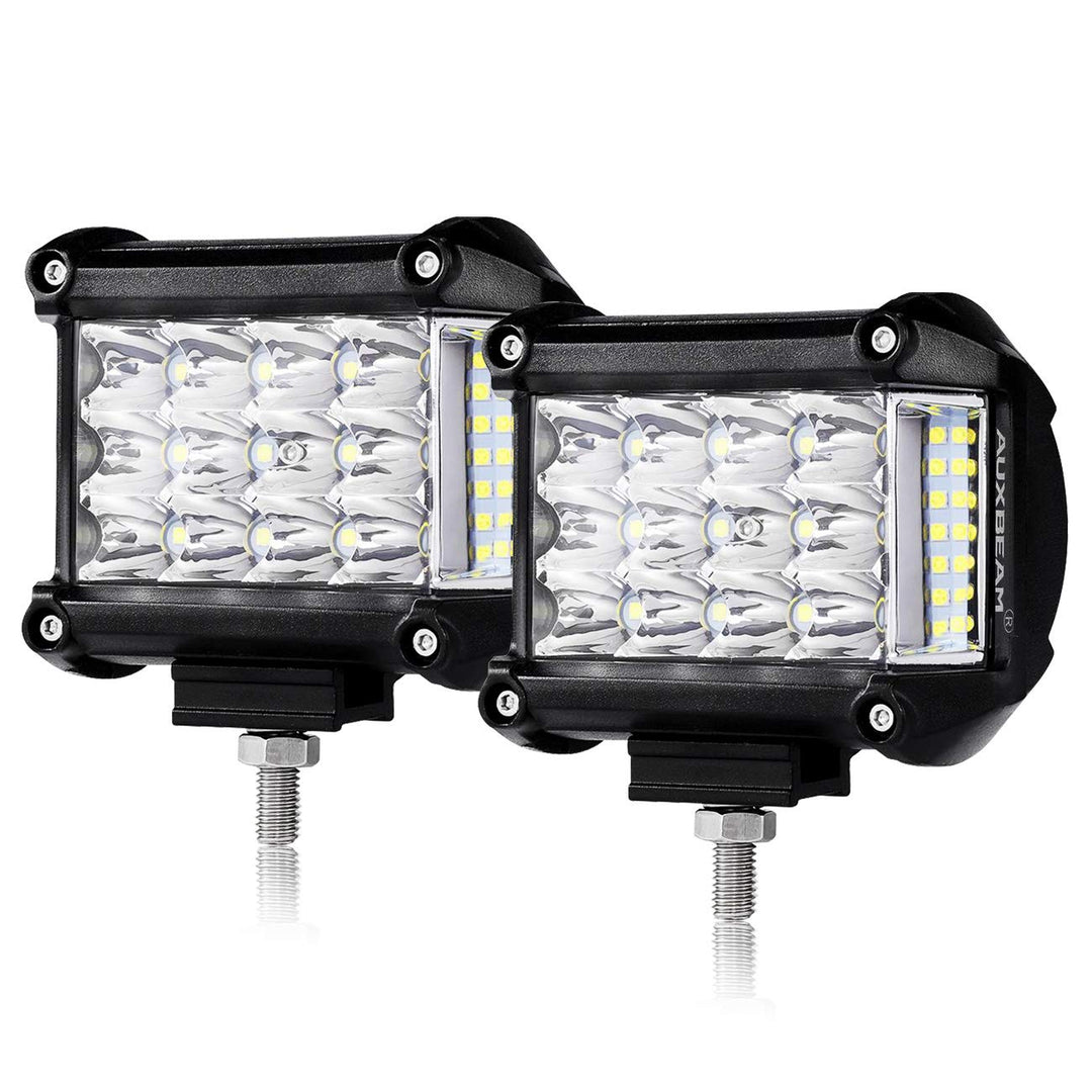 4 Side Shooter LED Pods 19W 2Pcs LED Light Bar Off Road Light Pods with 19pcs * 1w Led Chips Spot Flood Combom Beam (Pack of 2)