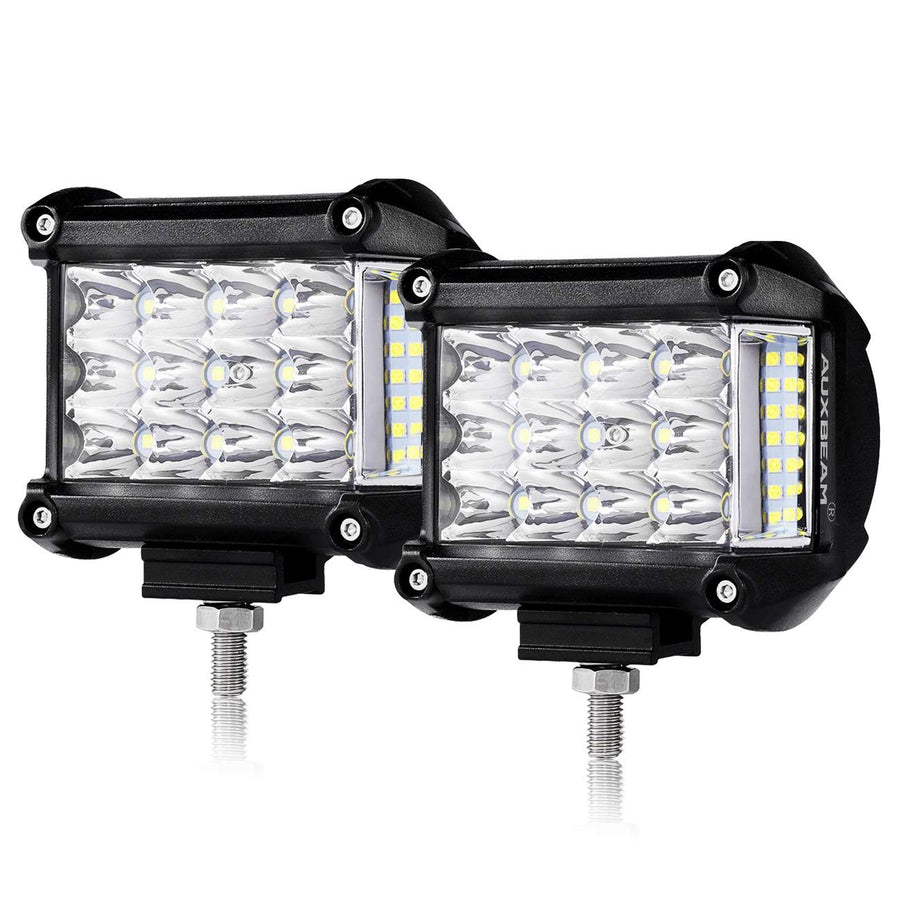 4 Side Shooter LED Pods 19W 2Pcs LED Light Bar Off Road Light Pods with 19pcs * 1w Led Chips Spot Flood Combom Beam (Pack of 2)