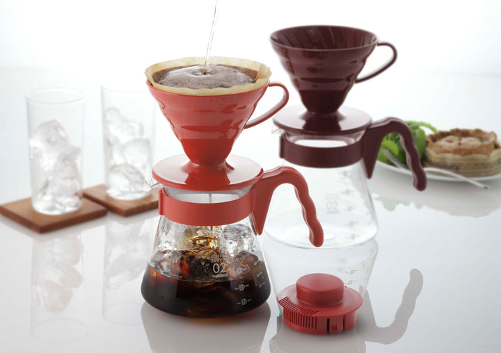 V60 Pour Over Coffee Starter Set, Size 02, Red