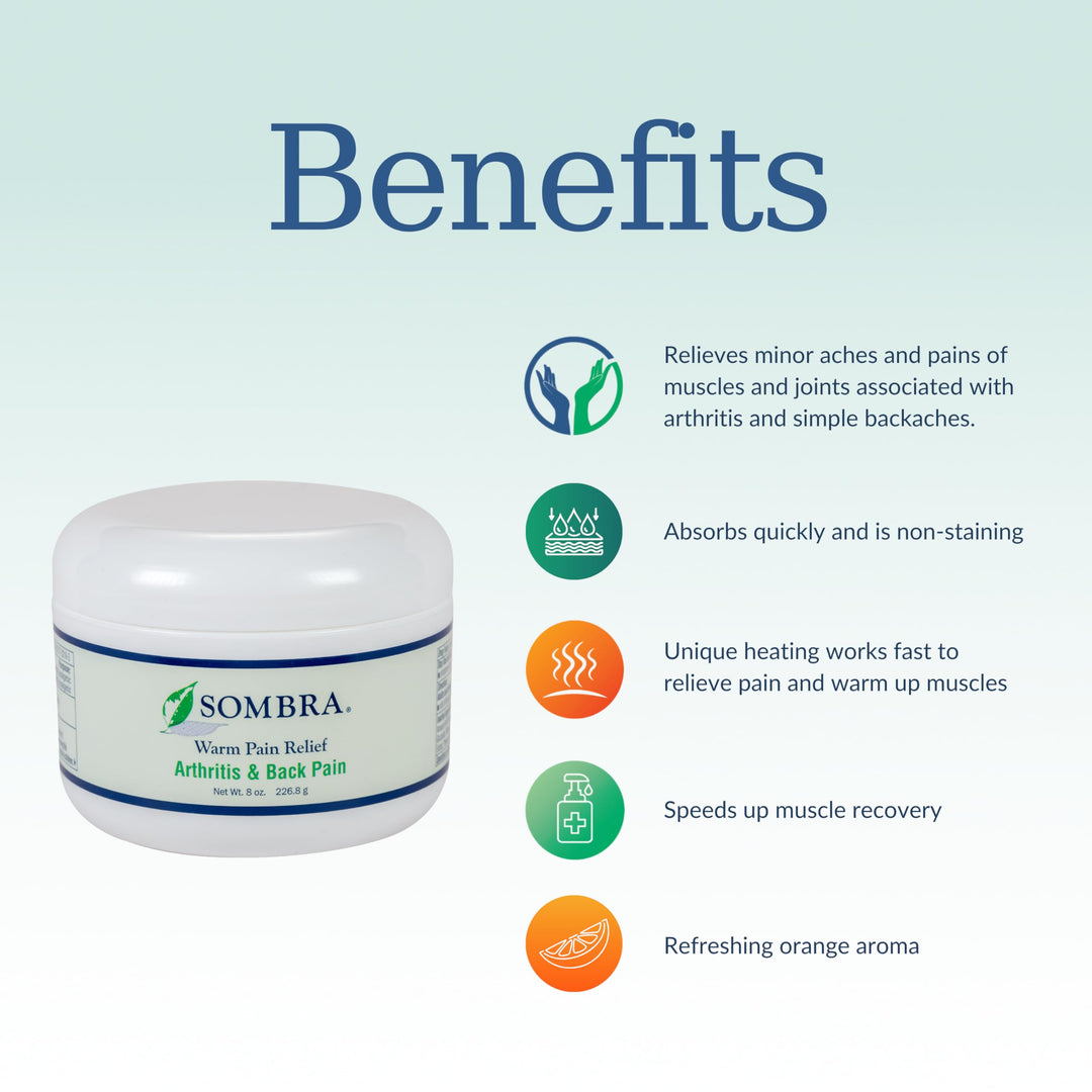 Sombra Warm Therapy Pain Relieving Gel 8 Ounce 2 Count