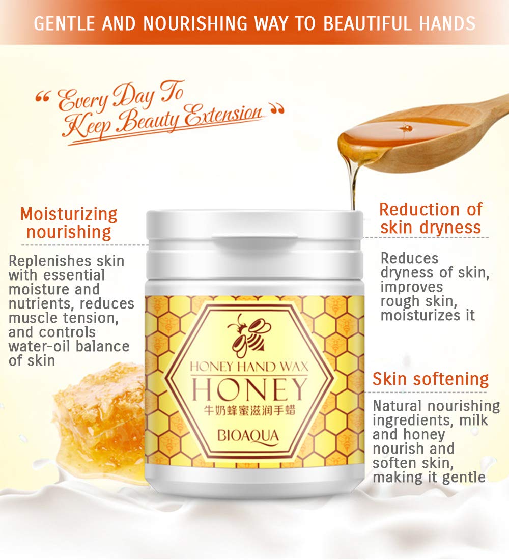 Natural Honey & Milk Hand Wax Moisturizes Soft Skin 170G