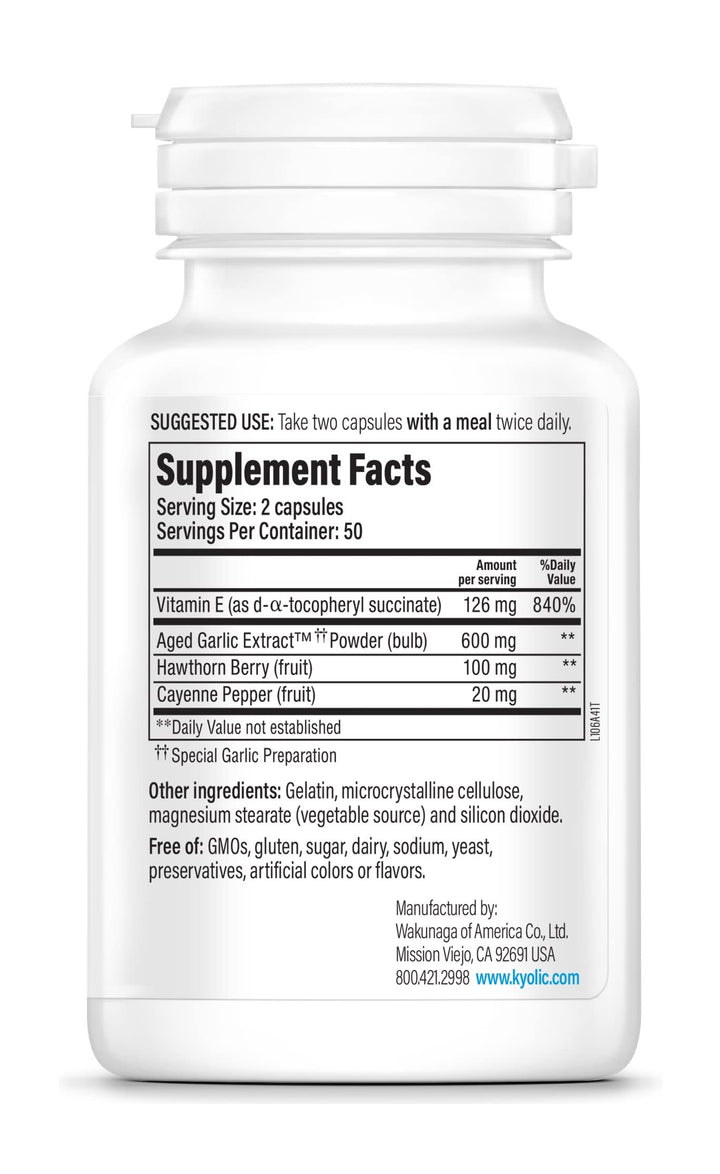 Aged Garlic Extract Formula 106, Circulation Health, 100 Capsules (Packaging May Vary)