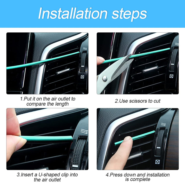 Car Air Conditioner Decoration Strip, 20 Pieces Universal Waterproof Bendable Air Vent Outlet Trim Decoration, Suitable for Most Air Vent Outlet, Car Interior Accessories (Red)