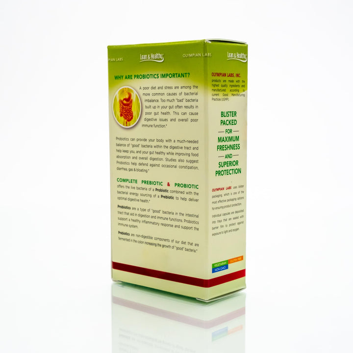 Complete Prebiotic and Probiotic Supplement - 25 Billion Live Shelf Stable Cultures - 30 Vegetarian Capsules, Helps Restore The Natural Balance Within The Digestive Tract.