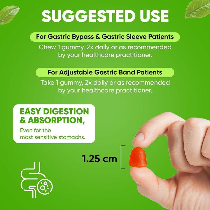 Bariatric Vitamin Biotin Gummies - Specially Formulated Gummy Vitamin for Patients After Weight Loss Surgery - Easy to Digest and Great Tasting Fruit Flavors | 90 Fruit Chews