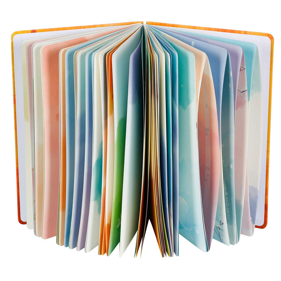 Colorful Blank Journal Notebook, Hardcover Unlined Personal Diary to Write in for Women and Girls, Pretty Notepad for Writing, Spiral, 6.8x9.8, 128 Pages, Autumn