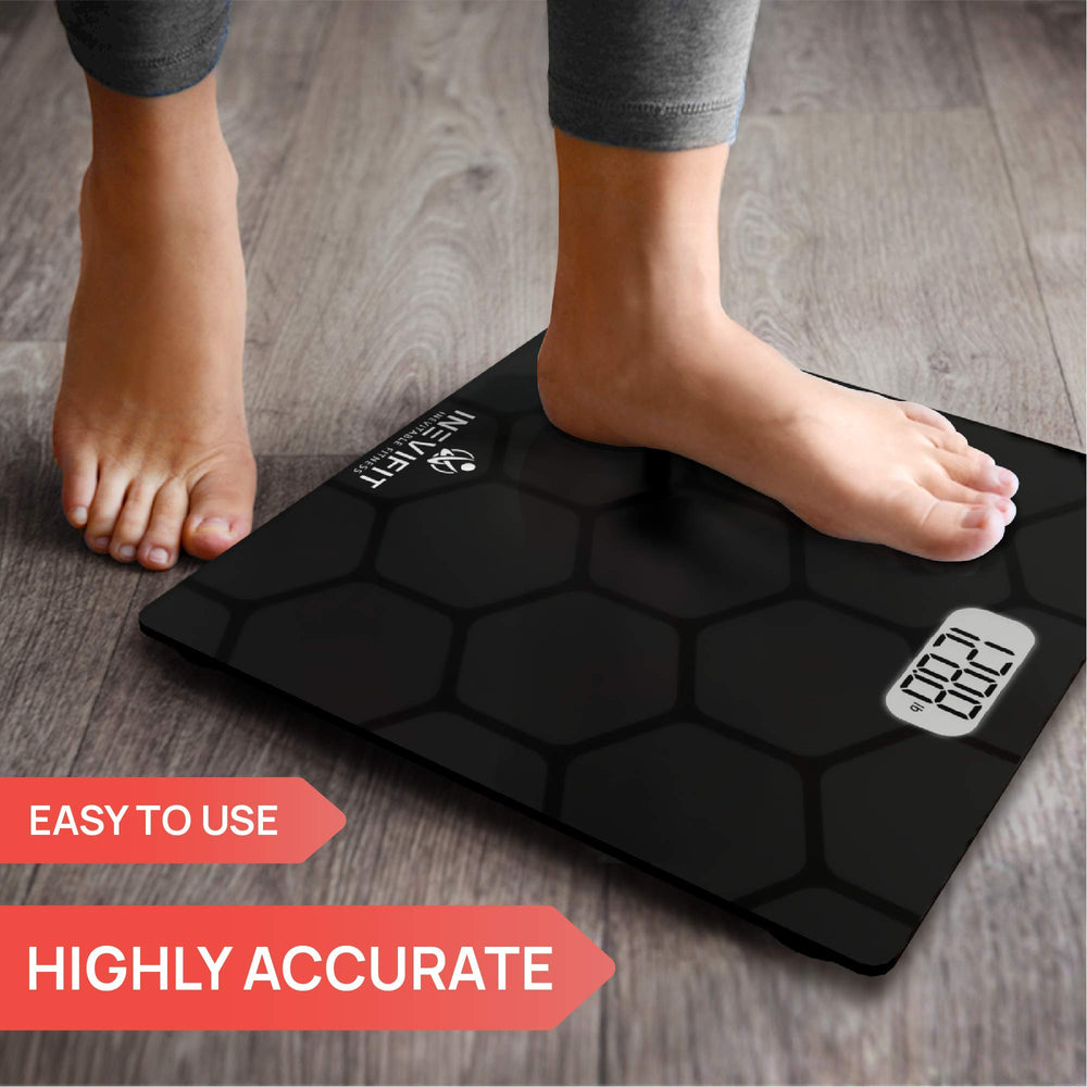 BATHROOM SCALE, Highly Accurate Digital Bathroom Body Scale, Measures Weight up to 400 lbs. includes Batteries
