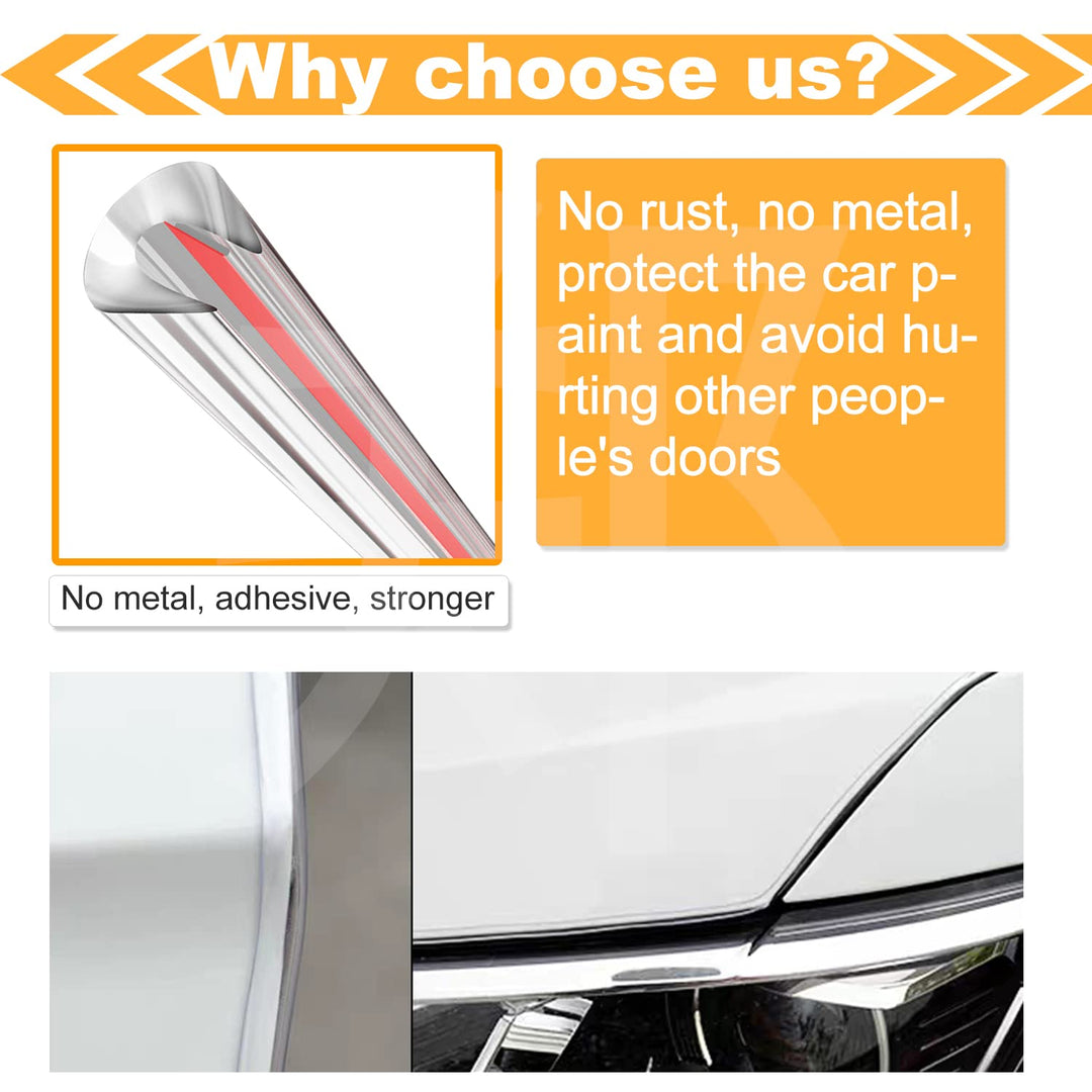 Car Door Edge Protectors,Car Edge Trim Rubber Seal Protector with U Shape Car Protection Door Edge Guard Fit for Most Car (Clear, 16FT)