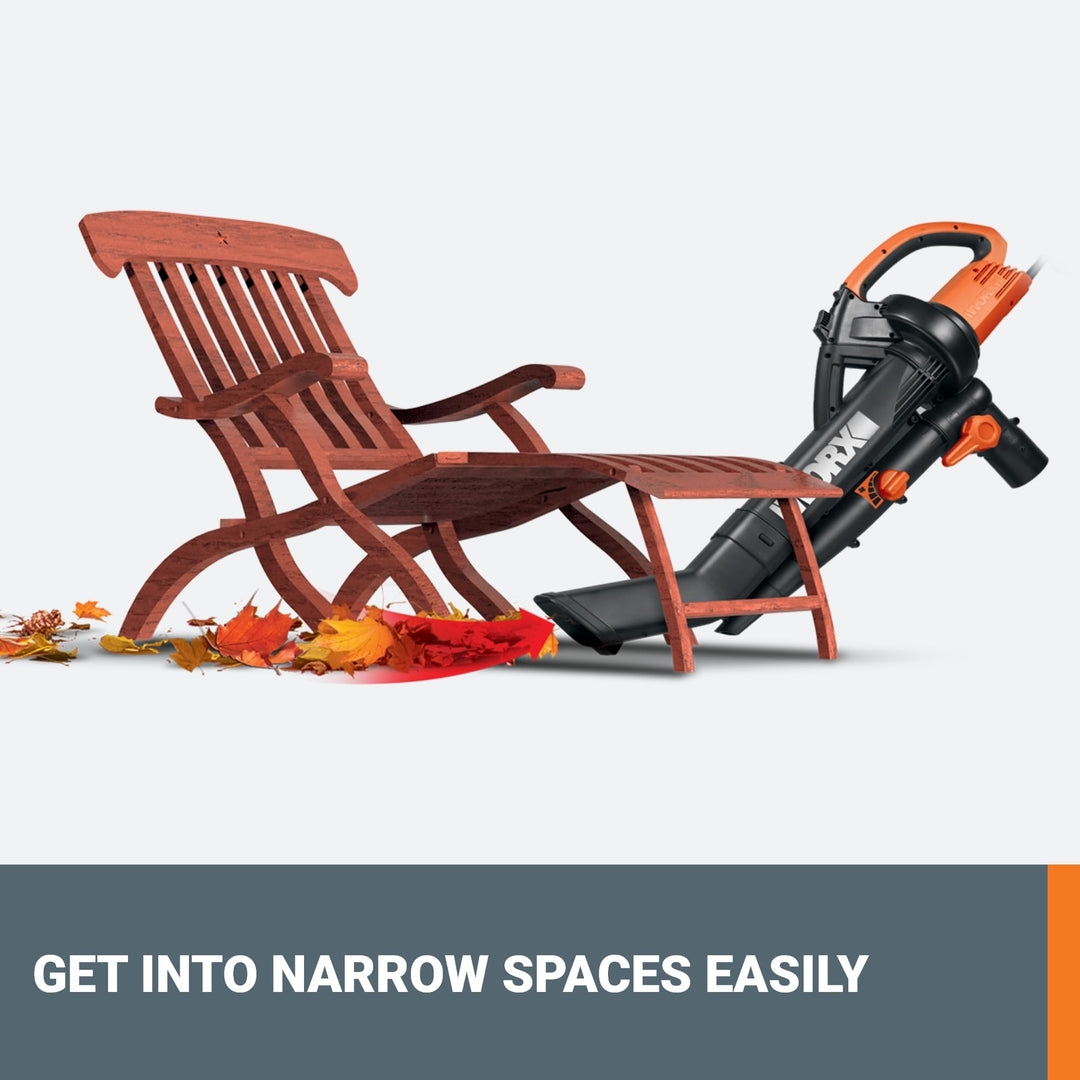 12 Amp TRIVAC 3-in-1 Electric Leaf Blower/Mulcher/Vacuum WG509 Metal Impeller for Fine Mulching