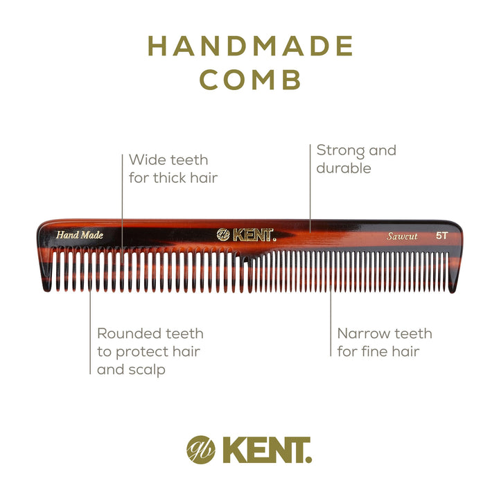Kent Authentic Handmade Dressing Table Comb, Dark Brown, 169mm