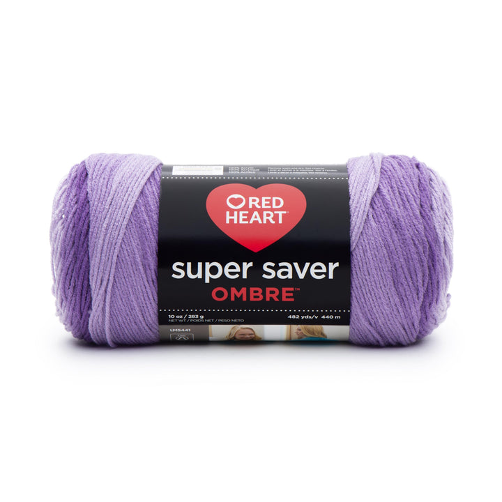 - E305.3969 RED HEART Super Saver Ombre Yarn, 10 oz, VIOLET