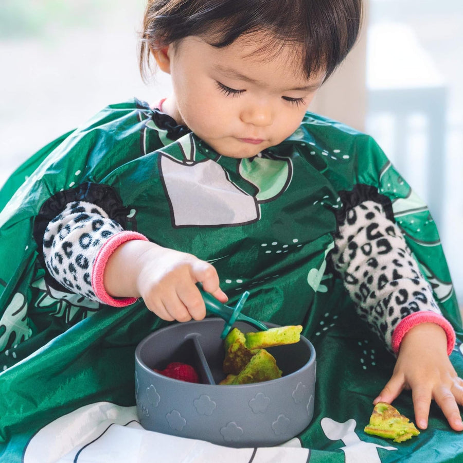 Allover Waterproof Bib for Self-Feeding Infants and Toddlers, Machine Washable, Ages 6-24 Months, Navy
