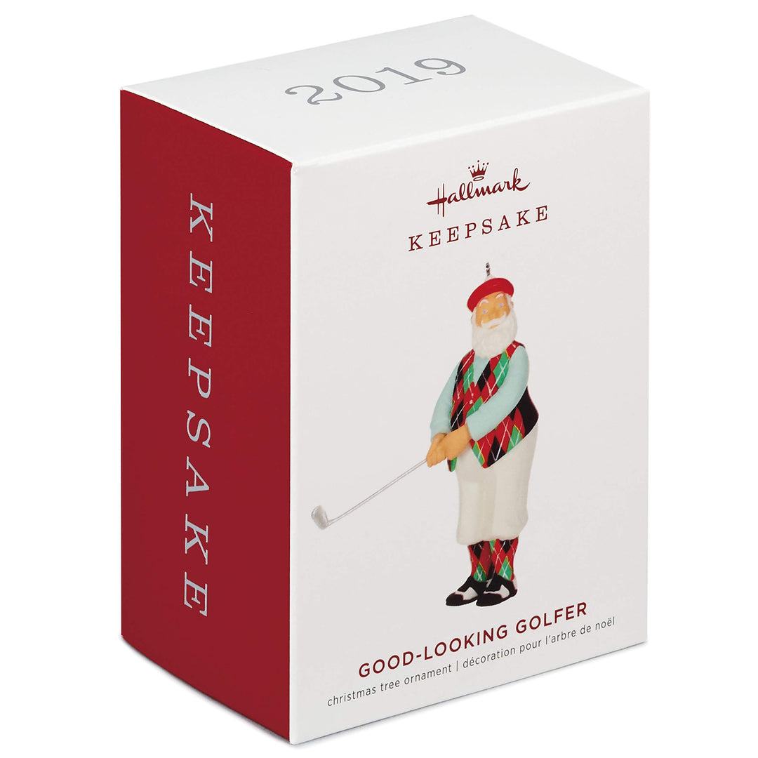 Keepsake Christmas 2019 Year Dated Good-Looking Golfer Santa Ornament, Golf