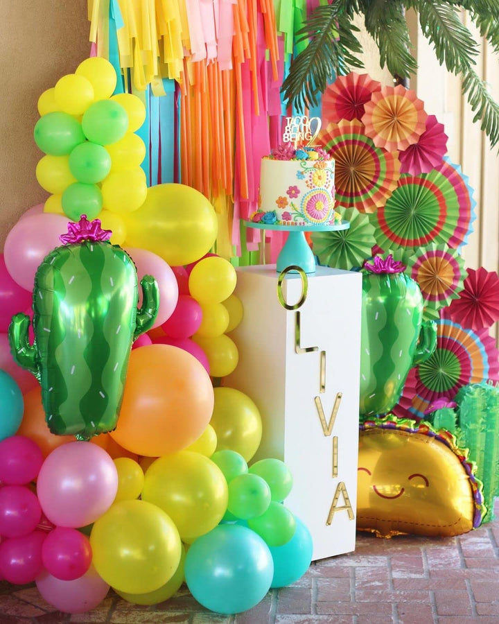 Cactus Foil Mylar Balloon Birthday Party Decoration Mexican Final Fiesta Theme Party and Taco Bout a Paty Large Green 2 Pieces