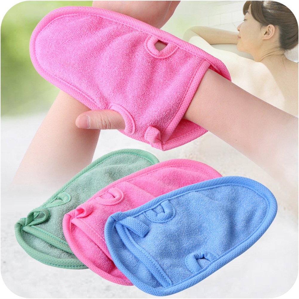 3 Pcs Exfoliating Gloves Scrub Gloves Bath Gloves Towel Washcloth for Shower or Bath(3 Colours)