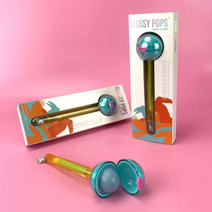 Scented Clear Lip Balm & Clear Lip Gloss Combo | Novelty Collection (Toco Toucan - Peach Scent), 1 count