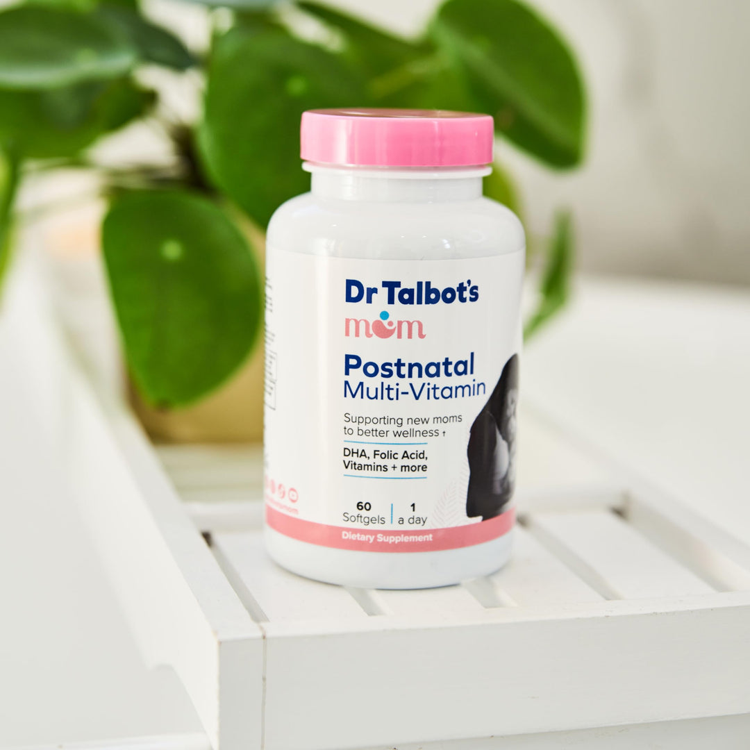 Dr. Talbot's Mom Postnatal Multi-Vitamin - DHA, Folic Acid, Vitamins, and More - Supports New Moms to Better Wellness - 60 Softgels