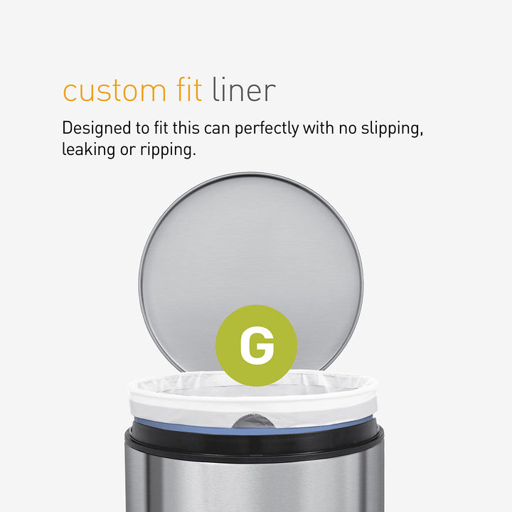 Code G 60 Count, Genuine Custom Fit Liners, Drawstring Trash Bags in Dispenser Packs, 30 Liter / 8 Gallon, White
