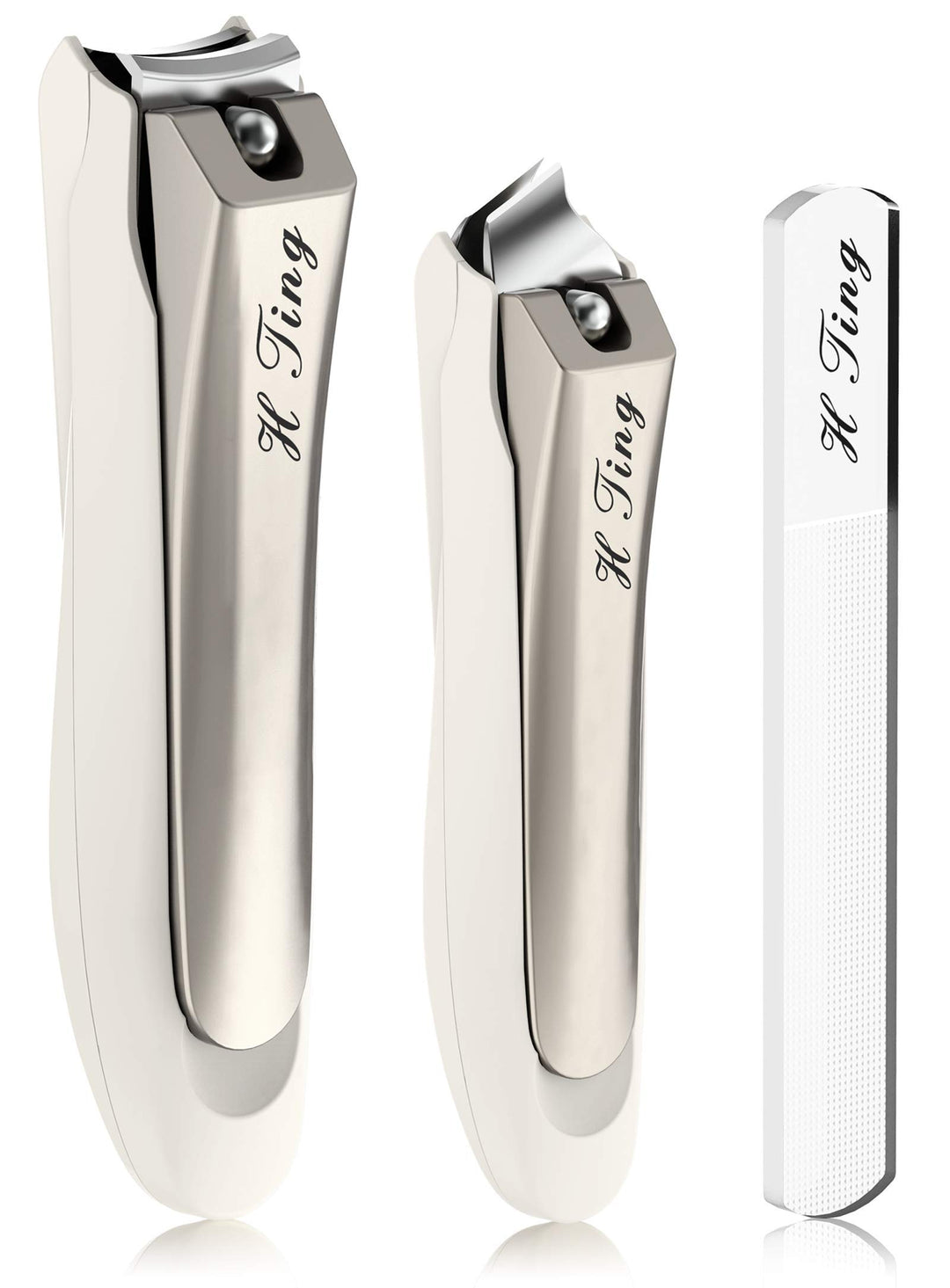 Nail Clipper set, Fingernail and Toenail Clippers, 3pcs Professional Nail Cutter with Catcher, Good Gift Trimmer for Women and Men by HTING