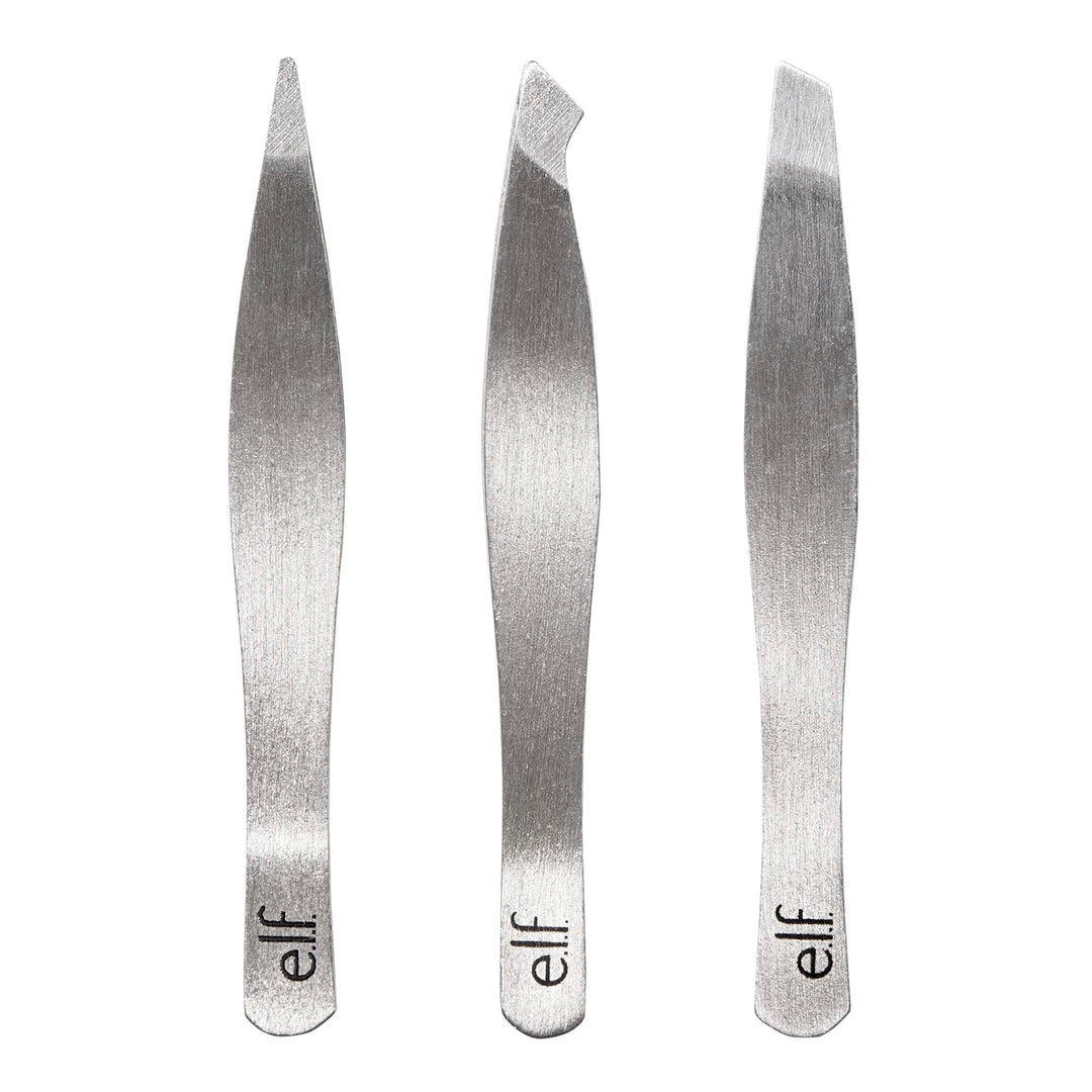 Tweezer Trio Kit, Three Mini Eyebrow Tweezers For Shaping, Defining & Grooming Brows, Great For Touchups On The Go, Vegan & Cruelty-Free