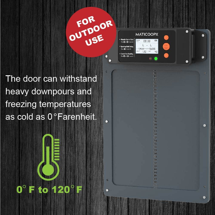 Automatic Chicken Coop Door Opener, with Timer & Light Sensor, Aluminum Door,Grey