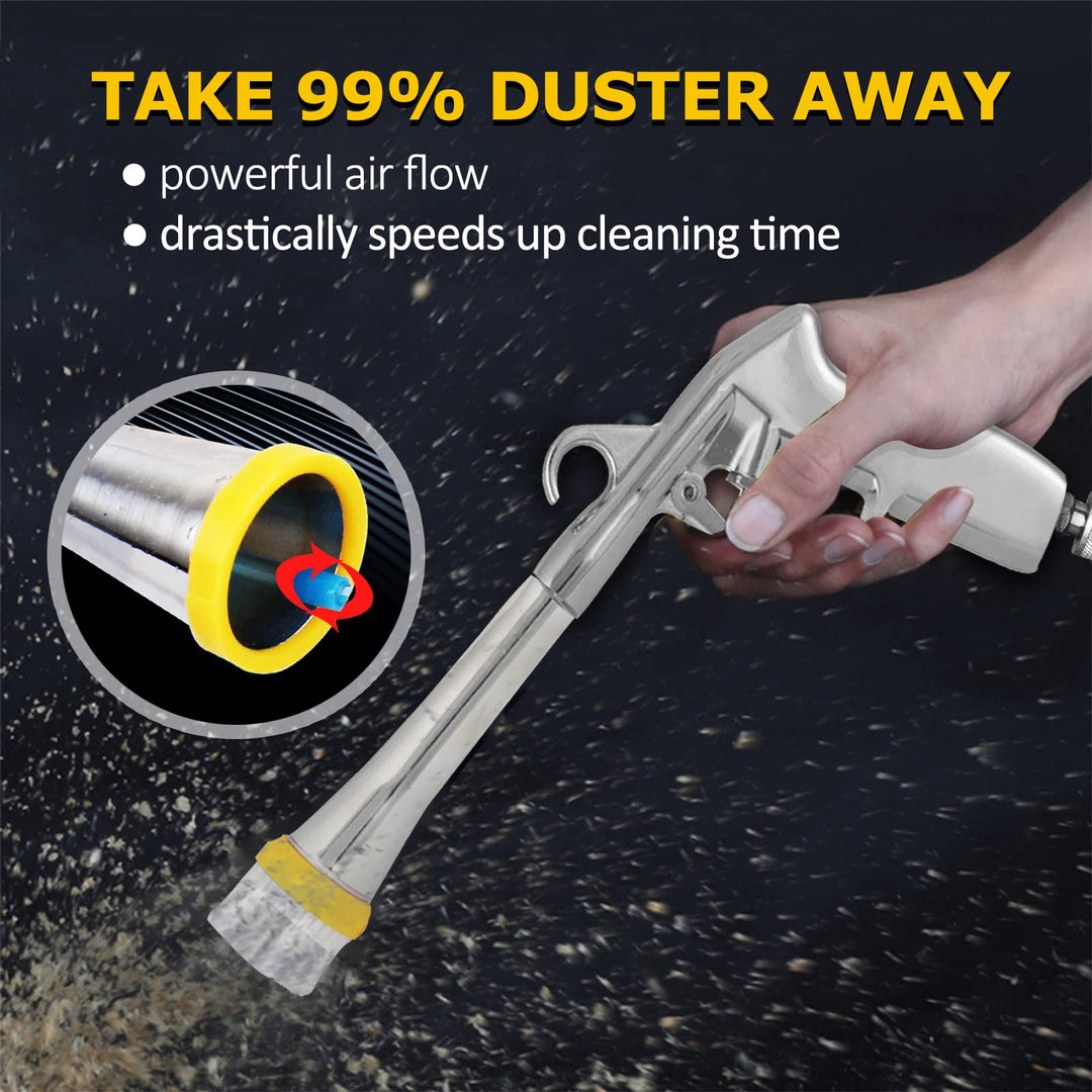 Car Cleaning Gun High Pressure Air Blow Gun Interior Car Cleaning Kit Interior Detailing Kit Air Duster Blower Gun Car Duster Air Compressor Needed High Pressure Car Cleaning Tools (Silver)