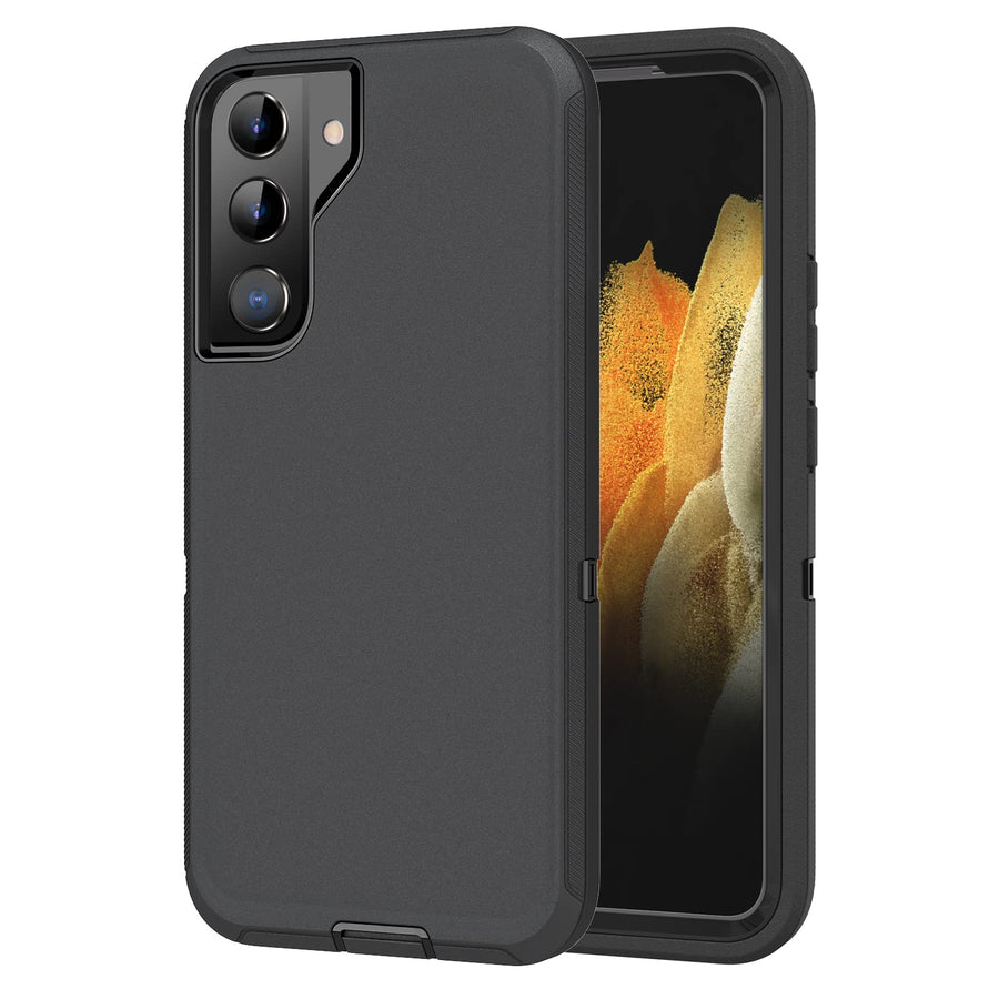 for Galaxy S22 Case Shockproof Rugged Full Body Protection Heavy Duty Dust/Drop Proof 3-Layer Cover Case for Samsung Galaxy S22 2022, Black