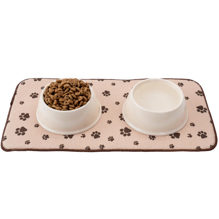Microfiber Pet Bowl Feeding Mat, Anti-Skid and Absorbent, 10 Inch x 20 Inch