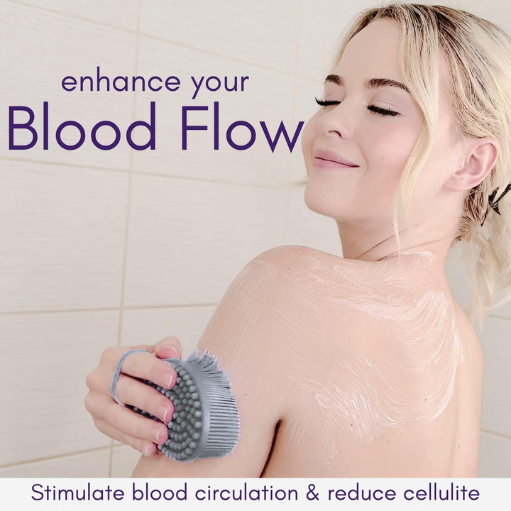 Silicone Body Scrubber – Dual-Sided Silicone Loofah for Shower, Body Scrubber for Men & Women, Gentle Loofa Alternative, Easy-to-Clean Silicone Body Scrubber Exfoliator