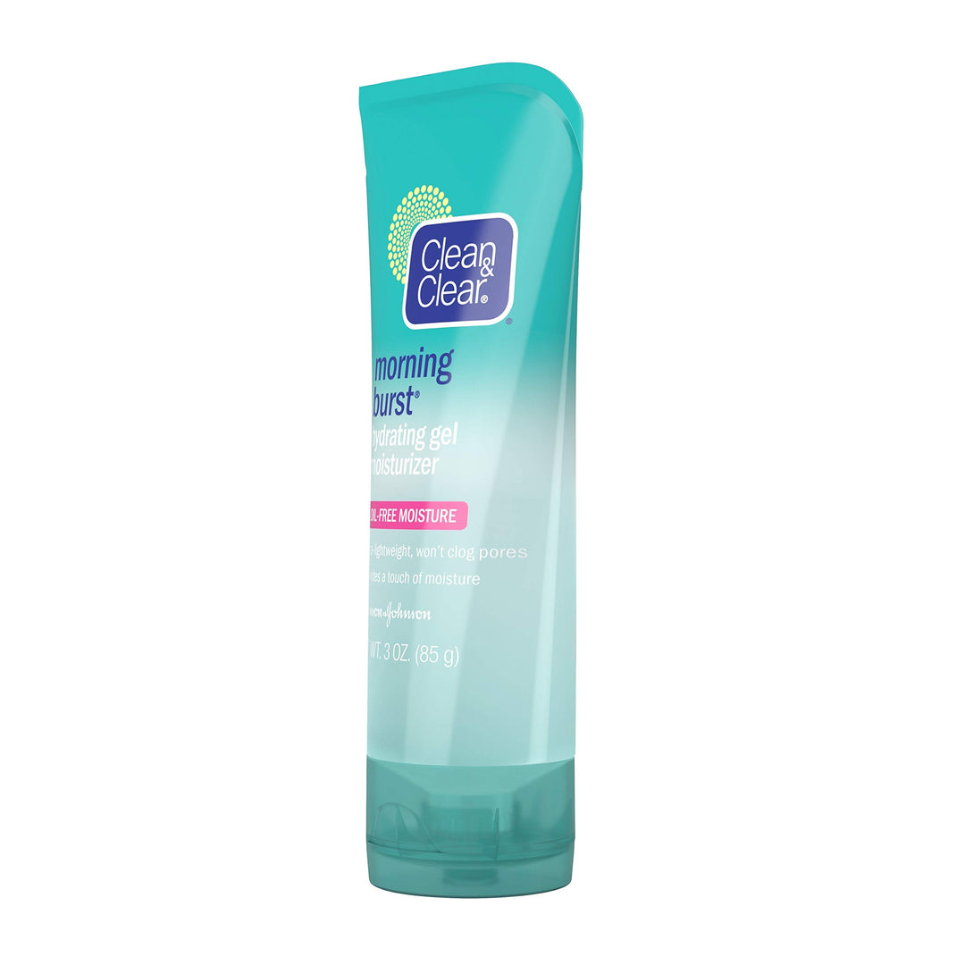 Clean & Clear Morning Burst Hydrating Gel Face Moisturizer with Cucumber & Green Mango Extract, Oil-Free Daily Facial Moisturizer for Acne-Prone Skin Care, Non-Greasy & Non-Comedogenic, 3 oz