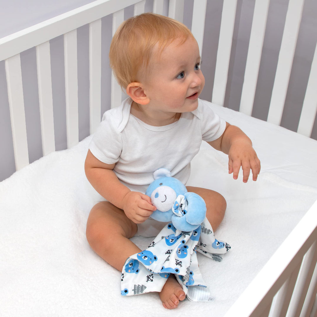 Minky Animal Snuggler Lovey Blanket for Kids, Babies, Boys, Girls, Gender Neutral Security Blanket with Stuffed Animal