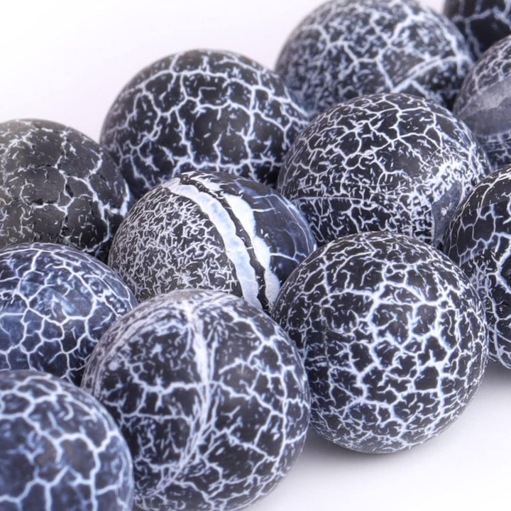 45pcs 8mm Purple Frosted Agate Beads Unpolished Cracked Matte Round Loose Gemstone Beads for Jewelry Making DIY Bracelet Necklace