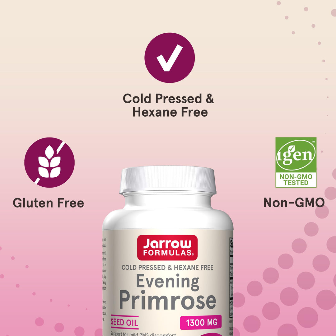 Cold Pressed and Hexane Free Evening Primrose, Dietary Supplement, Feminine Health, Support for Skin and Immune Health, 60 Softgels, Up to a 60 Day Supply