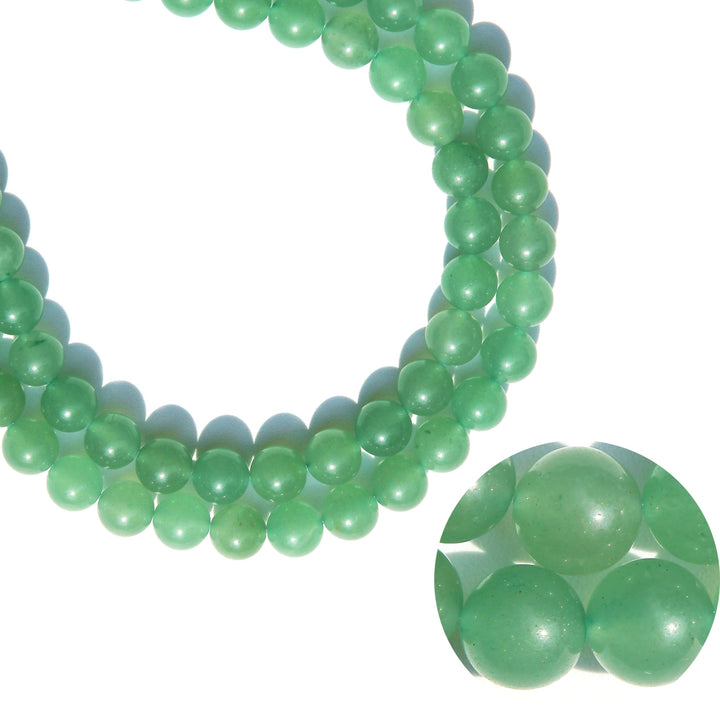 Natural Gemstone Round Loose Beads, DIY Jewelry Making 1 Strand 15 (10mm, Natural Green Aventurine Round Beads)