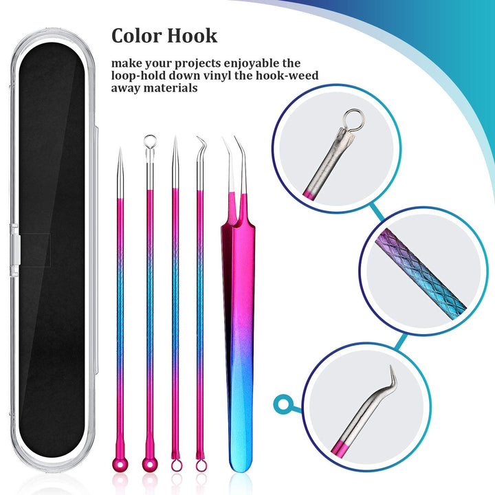 8 Pieces Pin Pen Weeding Tool, Craft Vinyl Weeding Tool Kit, Includes Air Release Pen, Vinyl Squeegee, Vinyl Tweezers Weeders for Lettering, Cutting, Splicing