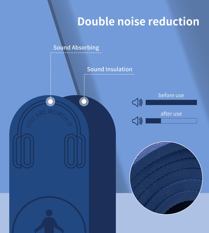 Non-Slip Jump Rope Mat Shock Absorption Rope Skipping Mat for Adults & Children Home Indoor Workout Exercise Mat in Blue