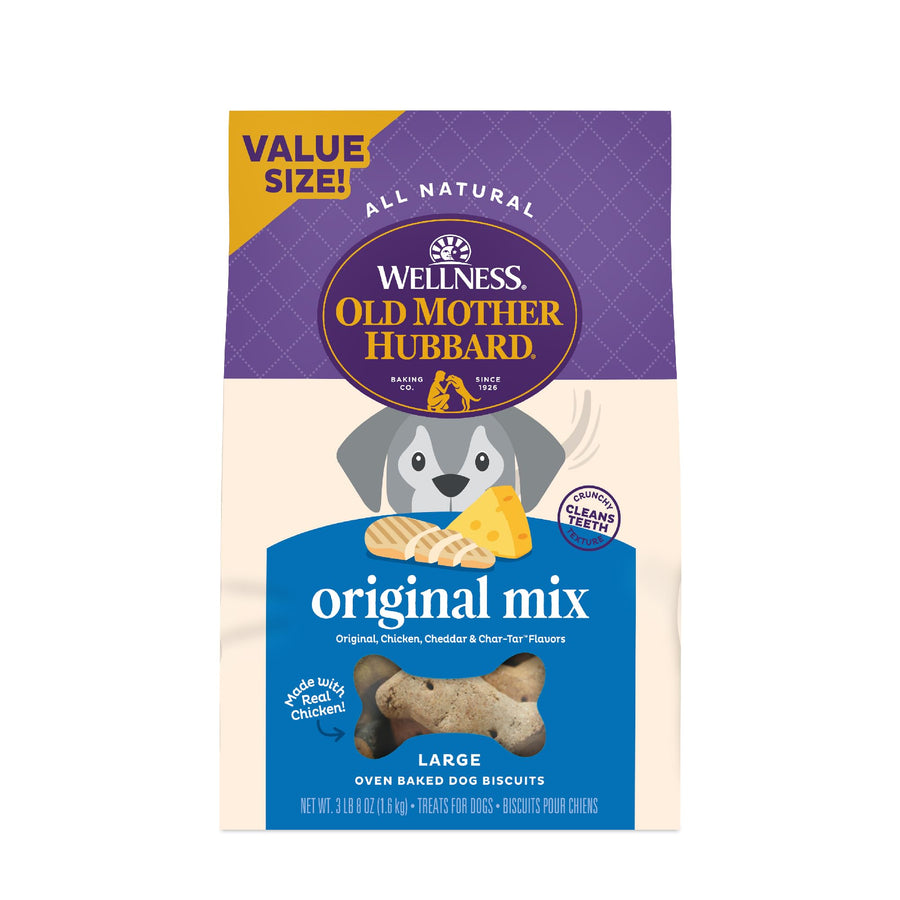 Wellness Original Mix Dog Biscuits, Natural, Training Treats, Four Flavors, Large Size, (3.5 Pound Bag)