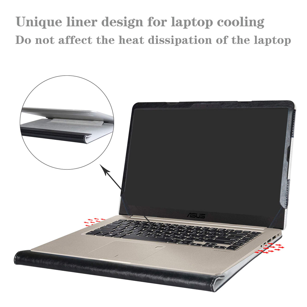 Protective Case Cover for 15.6 ASUS VivoBook S15 S510 S510UA S510UQ S510UN F510UA X510UQ Series Laptop(Warning:Not fit Other Model),Black