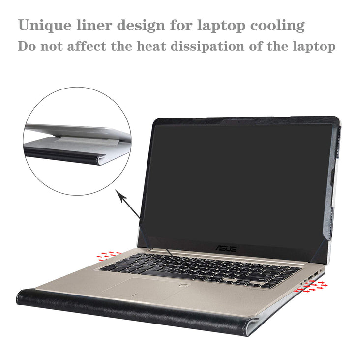 Protective Case Cover for 15.6 ASUS VivoBook S15 S510 S510UA S510UQ S510UN F510UA X510UQ Series Laptop(Warning:Not fit Other Model),Black
