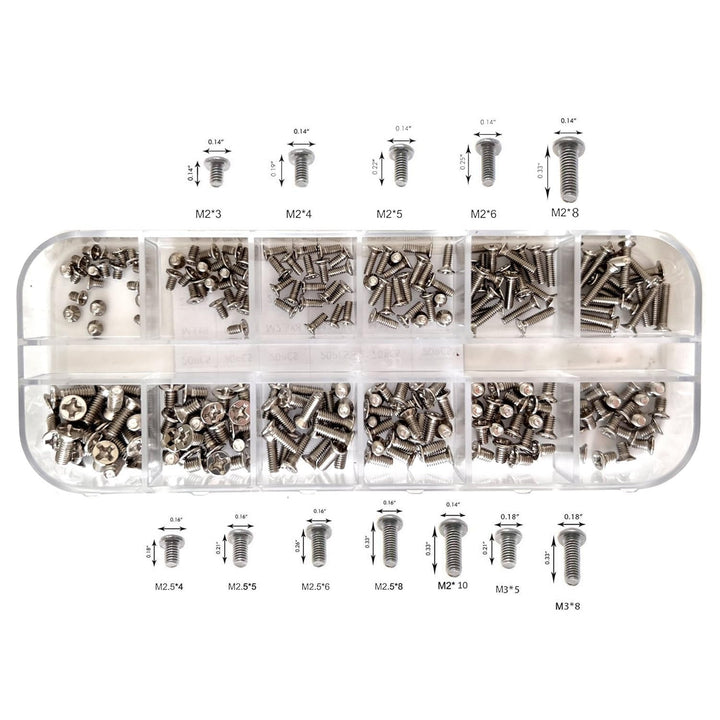 240pcs 12 sizes Laptop Screws Kit, Notebook Computer Replacement Screws Assortment Kit,M2 M2.5 M3, for Lenovo Toshiba Gateway Samsung HP IBM Dell Sony Acer Asus SSD Hard Disk SATA SSD M.2