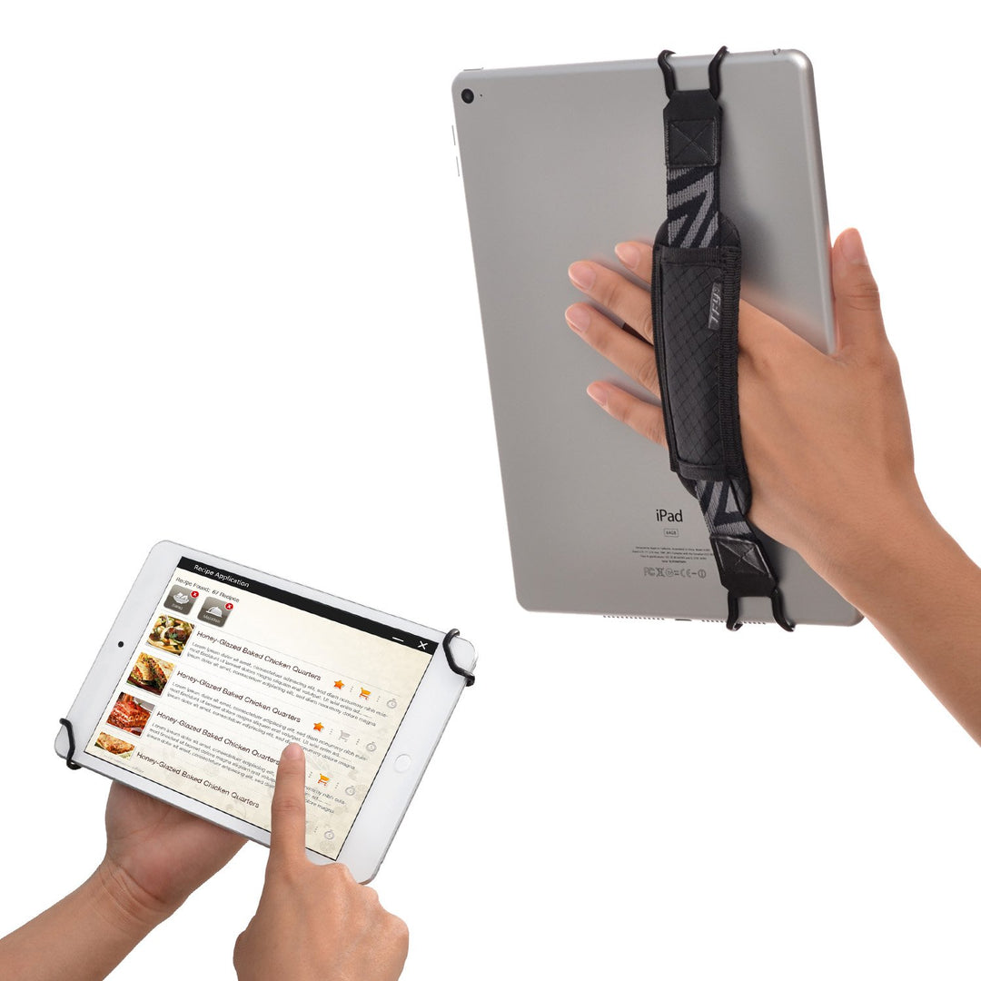 Tablet Security Hand Strap Holder, Compatible with iPad (iPad Mini & Mini 5 & Mini 6 / iPad Air 4 / iPad Air 5 / iPad Pro 9.7Inch) - Samsung Tablets - Nexus 7 / Nexus 10 and More (Black)