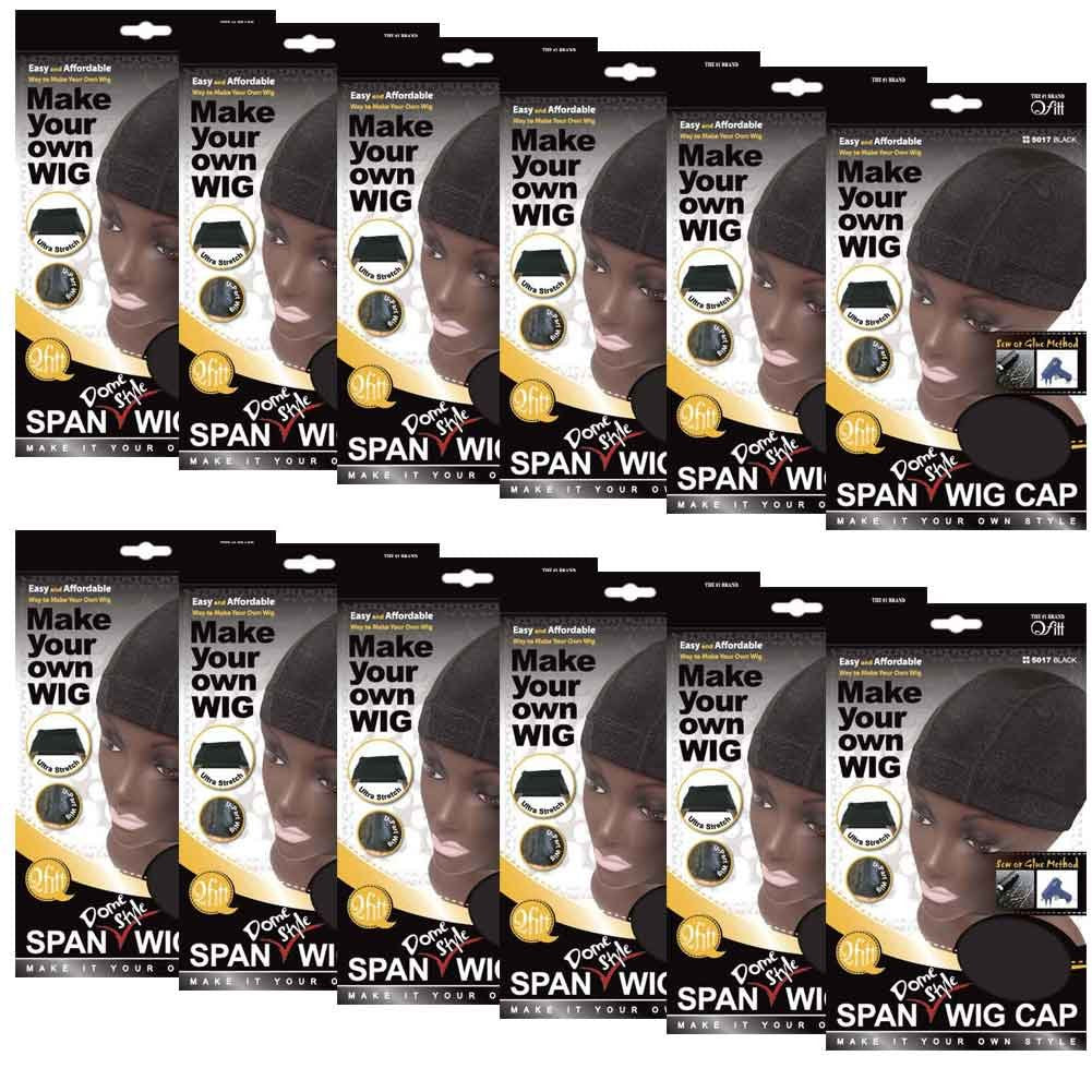 (12 Pack) - Spandex Dome Style Ultra Stretch Wig Cap #5017