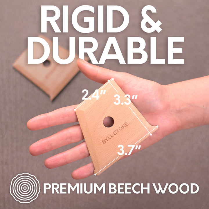 Pottery Ribs & Trimming Tools | 2 Foot Shaper Tools | 4 Clay Texture Ribs | Solid Beech Wood | Several Pack Options (3-Pack)