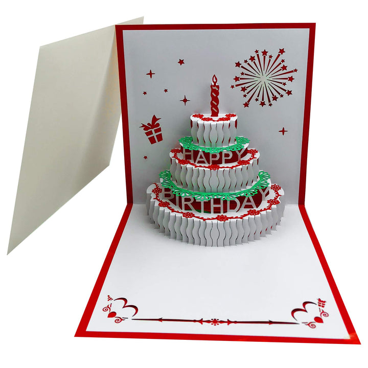 3D Pop Up Birthday Cards,Warming LED Light Birthday Cake Music Happy Birthday Card Postcards Pop Up Greeting Cards Happy Birthday Cards Best for Mom,Wife,Sister,Boy,Girl,Friends 1 Pack