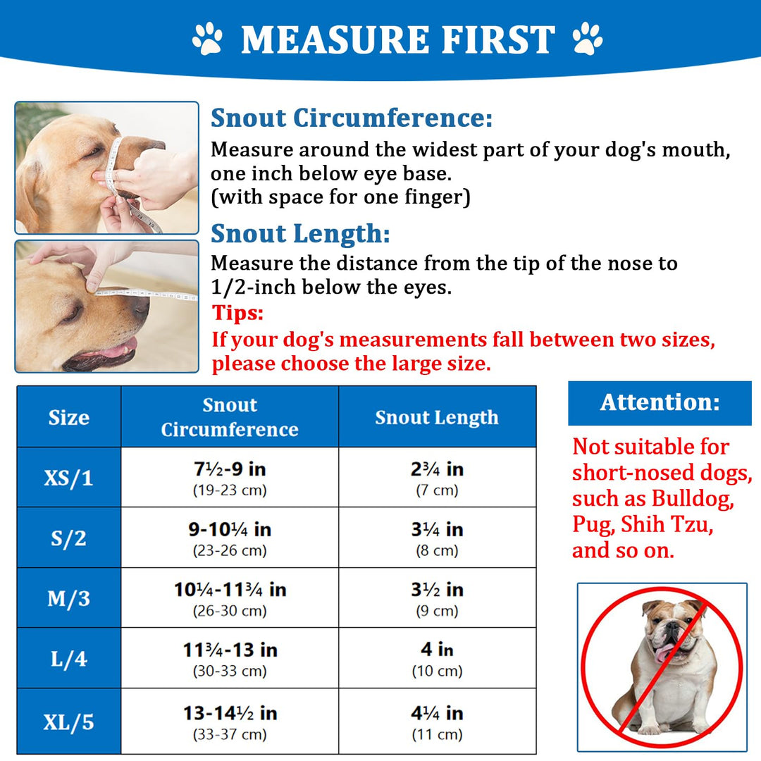 Dog Muzzle, Breathable Basket Muzzles for Small, Medium, Large and X-Large Aggressive Dogs Beagle German Shepherd Doberman, Cage Mouth Guard Stop Biting Chewing for Grooming Training