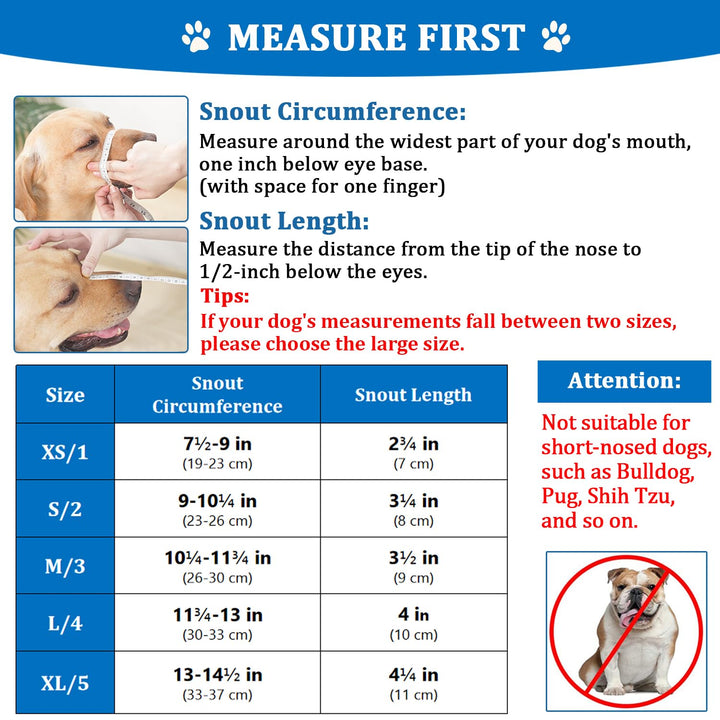 Dog Muzzle, Breathable Basket Muzzles for Small, Medium, Large and X-Large Aggressive Dogs Beagle German Shepherd Doberman, Cage Mouth Guard Stop Biting Chewing for Grooming Training