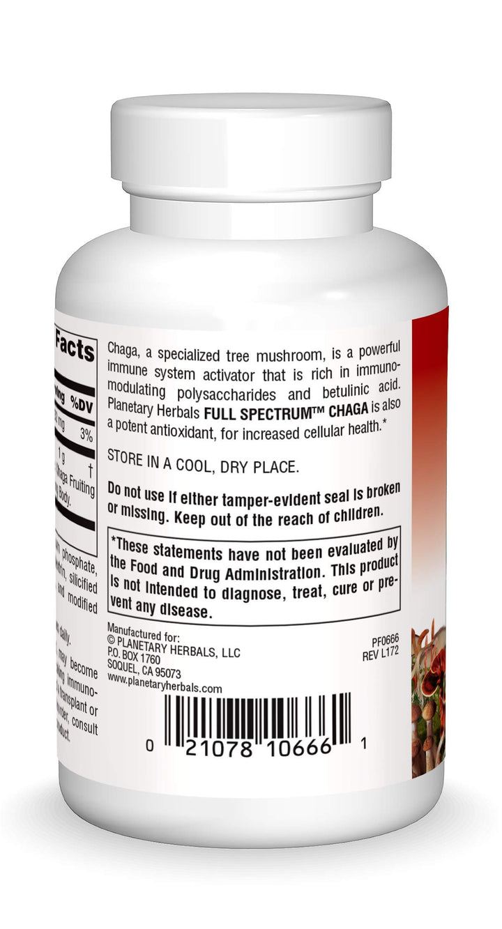 Chaga Full Spectrum, Enhance Cellular Immunity, 120 Count (Pack of 1)