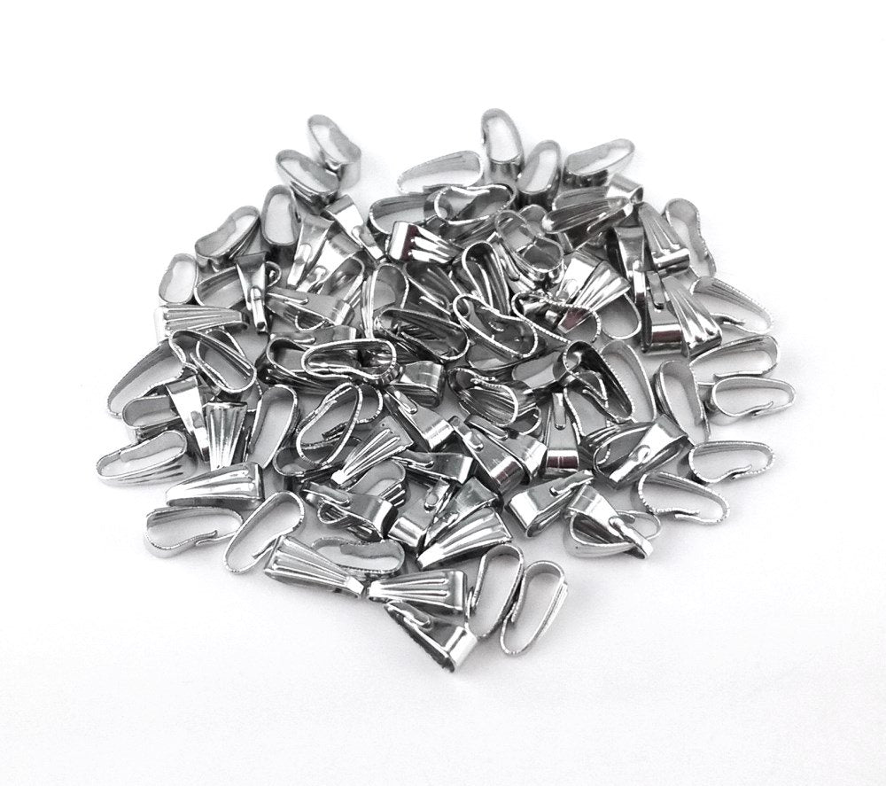 400pcs Mixed Color Snap Bail Hook Chain Connector Pendant Charms Clasps