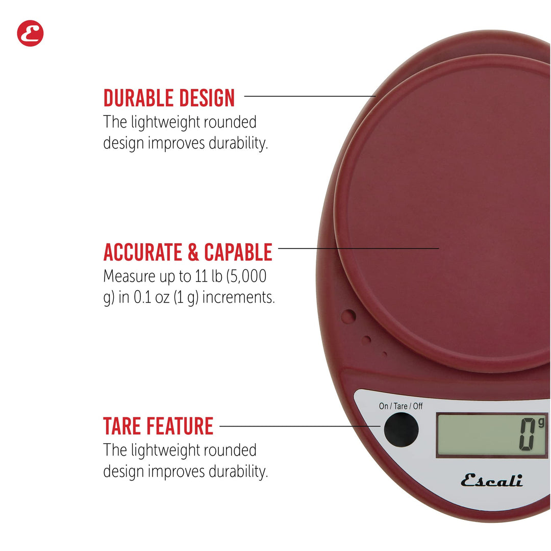 (warmred) - Primo Lightweight Scale, 8.5 x 15cm x 3.8cm , Warm Red